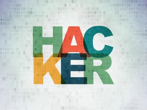 Safety concept: Hacker on Digital Data Paper background 스톡 일러스트