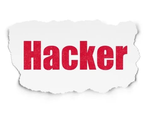 Safety concept: Hacker on Torn Paper background 스톡 일러스트