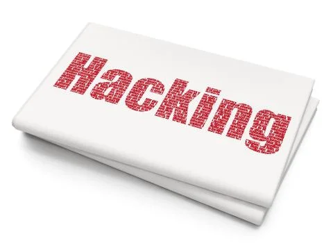 Safety concept: Hacking on Blank Newspaper background 스톡 일러스트