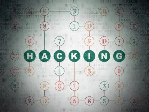 Safety concept: Hacking on Digital Data Paper background 스톡 일러스트