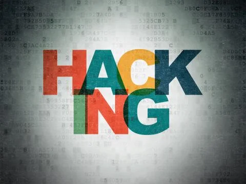 Safety concept: Hacking on Digital Data Paper background Stock Illustration