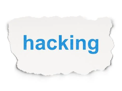 Safety concept: Hacking on Paper background 스톡 일러스트