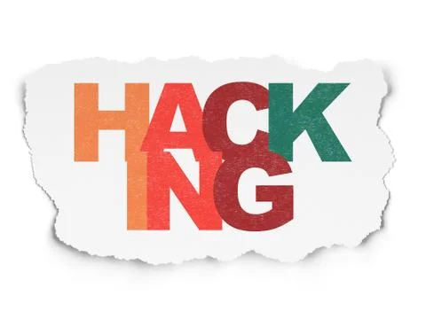 Safety concept: Hacking on Torn Paper background 스톡 일러스트