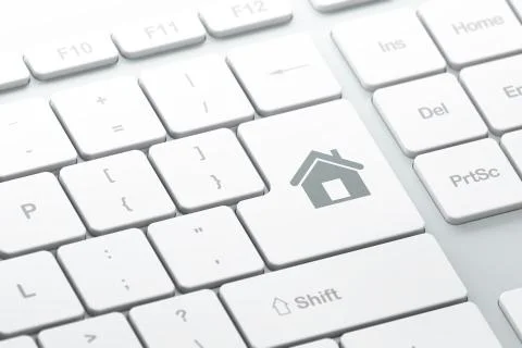 Safety concept: Home on computer keyboard background イラスト素材