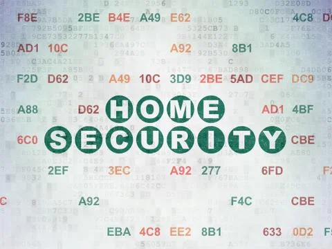 Safety concept: Home Security on Digital Data Paper background Stock Illustration