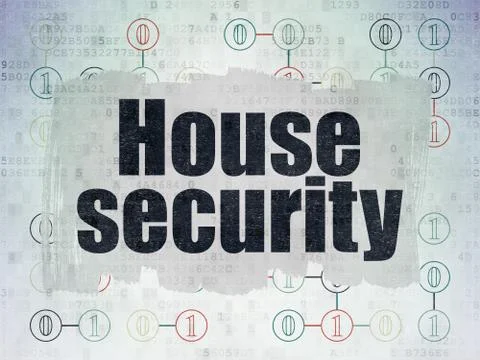 Safety concept: House Security on Digital Paper background Illustrazione stock