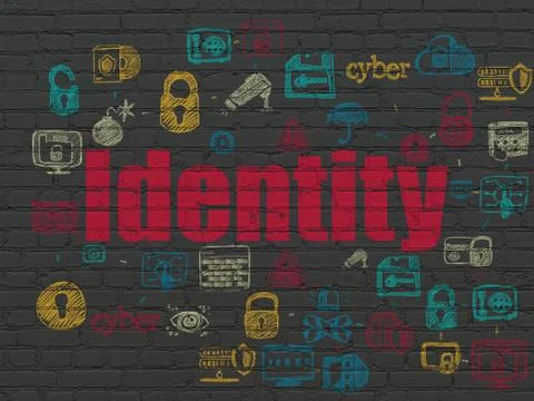 Safety concept: Identity on wall background イラスト素材