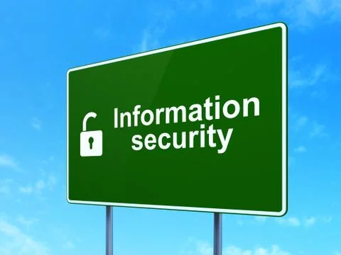Safety concept: Information Security and Opened Padlock Illustrazione stock
