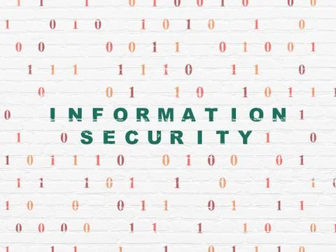 Safety concept: Information Security on wall background Ilustración de archivo