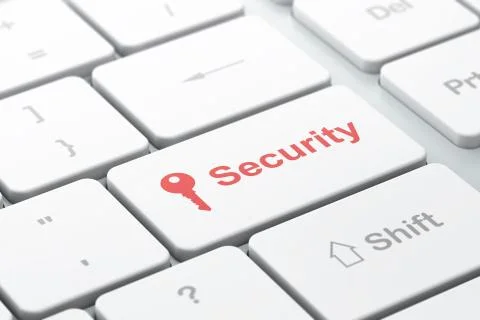 Safety concept: Key and Security on computer keyboard background Stockillustratie