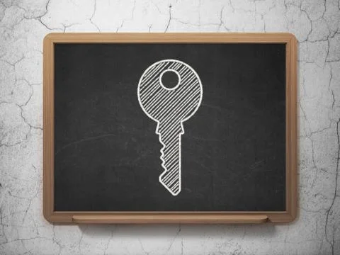 Safety concept: Key on chalkboard background Stockillustratie