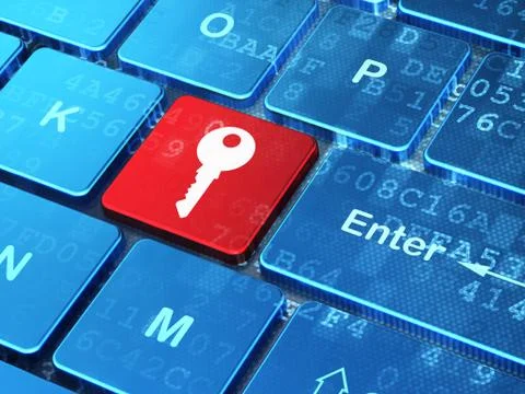 Safety concept: Key on computer keyboard background Stockillustratie