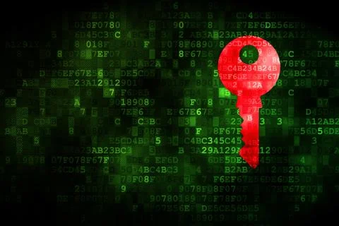 Safety concept: Key on digital background Stock Illustration