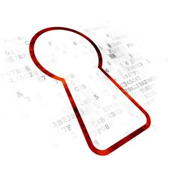 Safety concept: Keyhole on Digital background 스톡 일러스트
