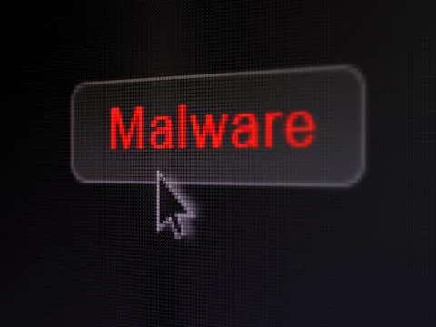Safety concept: Malware on digital button background Stock Illustration
