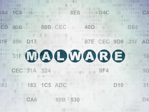 Safety concept: Malware on Digital Data Paper background Stock Illustration