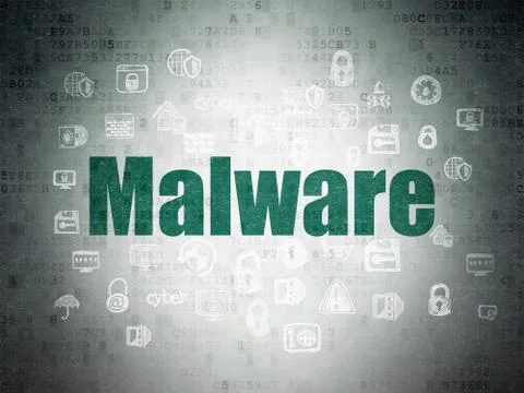 Safety concept: Malware on Digital Data Paper background Stock Illustration