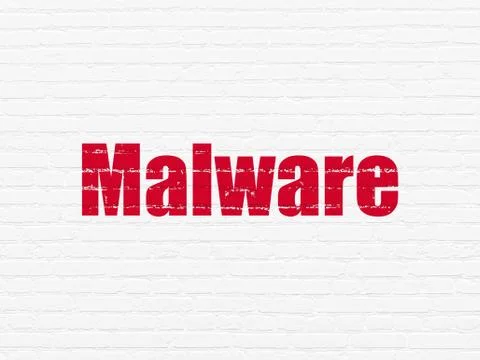 Safety concept: Malware on wall background Stock Illustration