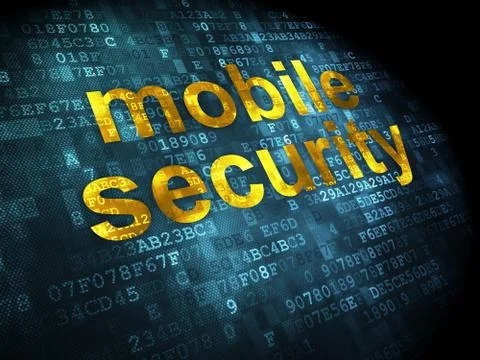 Safety concept: Mobile Security on digital background Stock Illustration