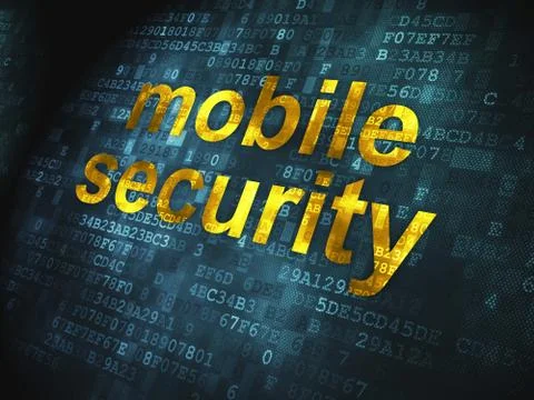 Safety concept: Mobile Security on digital background Stock Illustration