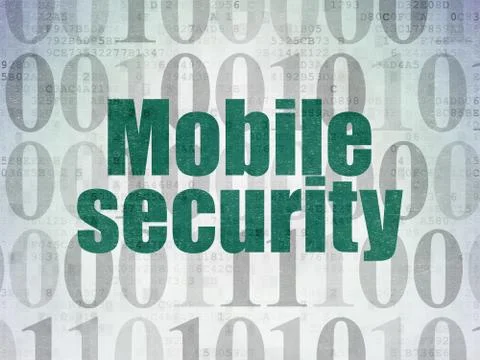 Safety concept: Mobile Security on Digital Data Paper background Stock Illustration