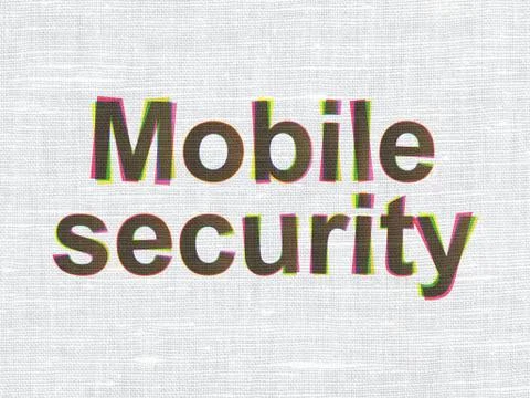 Safety concept: Mobile Security on fabric texture background Stock-Illustration
