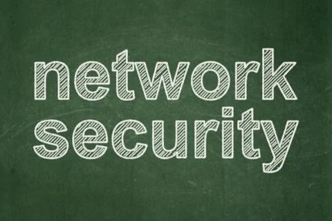 Safety concept: Network Security on chalkboard background 库存插图