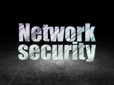 Safety concept: Network Security in grunge dark room イラスト素材