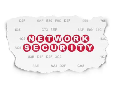 Safety concept: Network Security on Torn Paper background Stock Illustration