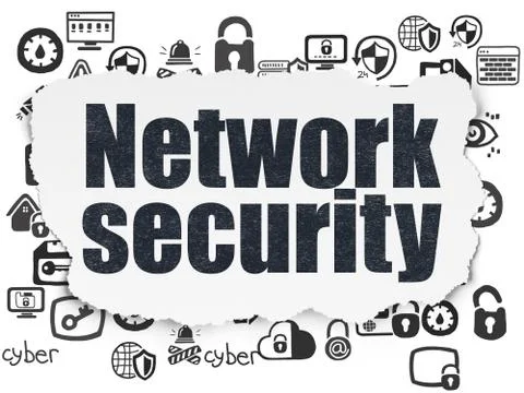 Safety concept: Network Security on Torn Paper background イラスト素材