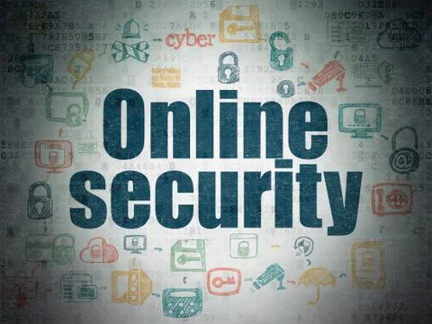 Safety concept: Online Security on Digital Paper background Stockillustratie