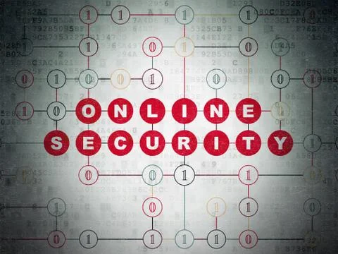 Safety concept: Online Security on Digital Data Paper background Illustrazione stock