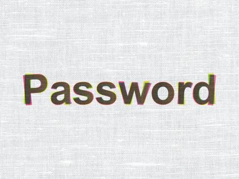 Safety concept: Password on fabric texture background Illustrazione stock