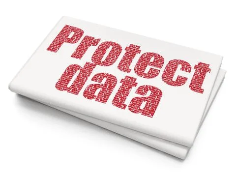 Safety concept: Protect Data on Blank Newspaper background Stock Illustration
