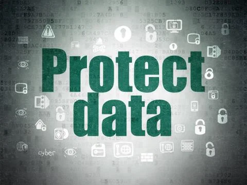 Safety concept: Protect Data on Digital Data Paper background Stock Illustration