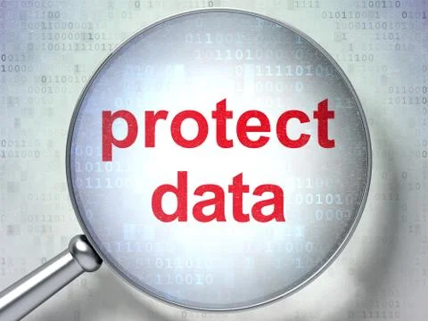 Safety concept: Protect Data with optical glass Stock Illustration
