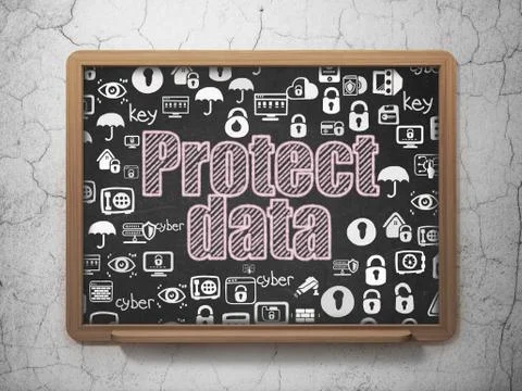 Safety concept: Protect Data on School board background Stock Illustration