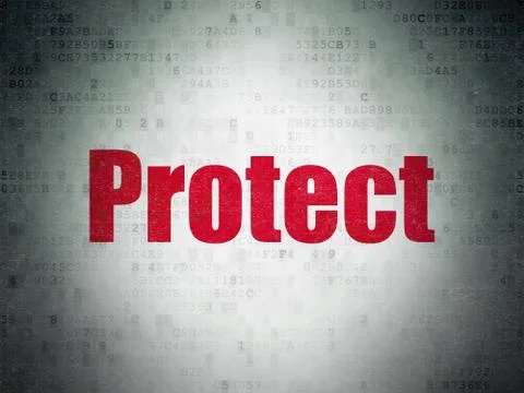 Safety concept: Protect on Digital Data Paper background Stock Illustration