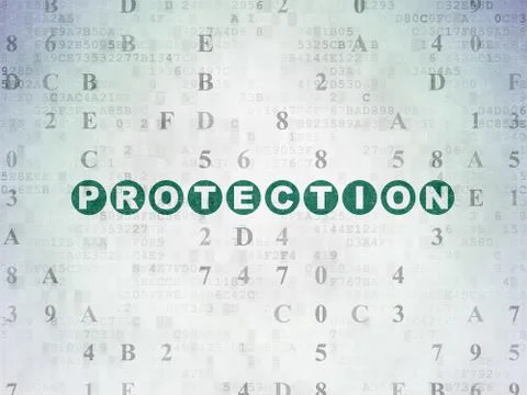 Safety concept: Protection on Digital Data Paper background Stock Illustration