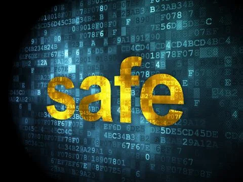 Safety concept: Safe on digital background Illustrazione stock