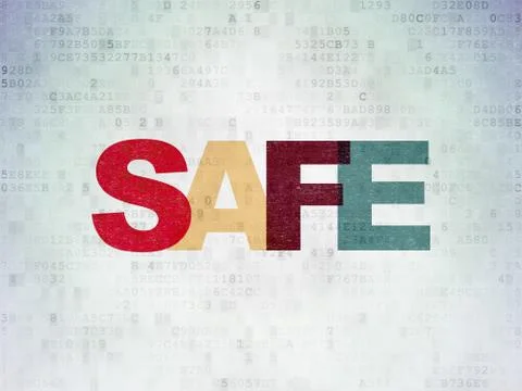 Safety concept: Safe on Digital Data Paper background イラスト素材