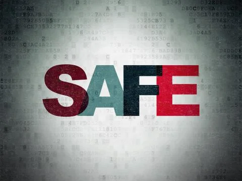Safety concept: Safe on Digital Data Paper background イラスト素材
