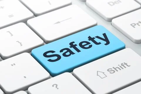 Safety concept: Safety on computer keyboard background Stockillustratie