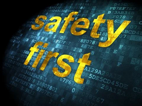 Safety concept: Safety First on digital background Stock Illustration