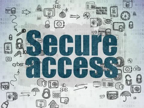 Safety concept: Secure Access on Digital Paper background イラスト素材