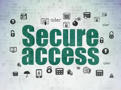 Safety concept: Secure Access on Digital Data Paper background イラスト素材