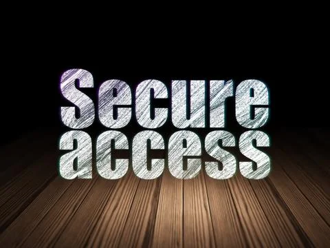 Safety concept: Secure Access in grunge dark room Stock-Illustration