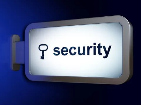 Safety concept: Security and Key on billboard background Stockillustratie