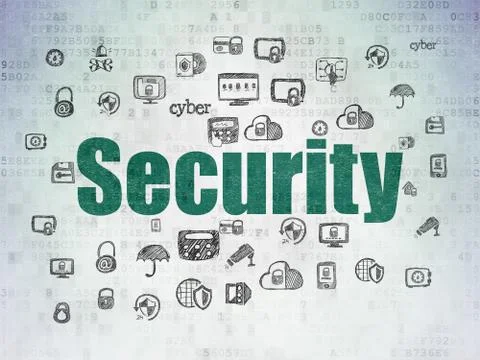 Safety concept: Security on Digital Data Paper background Illustrazione stock
