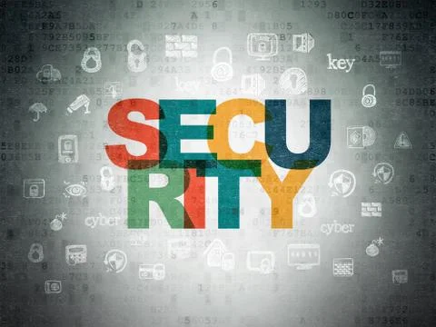 Safety concept: Security on Digital Data Paper background Stock Illustration